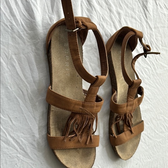 Womens size 8.5 Bohemian Brown Leather Sandals with Fringe - Picture 4 of 9